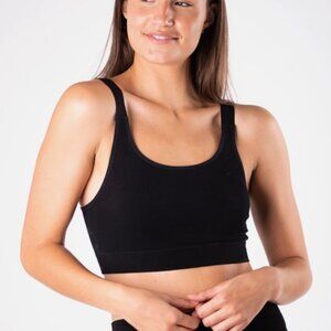 Large Black Ribbed Bamboo Bralette